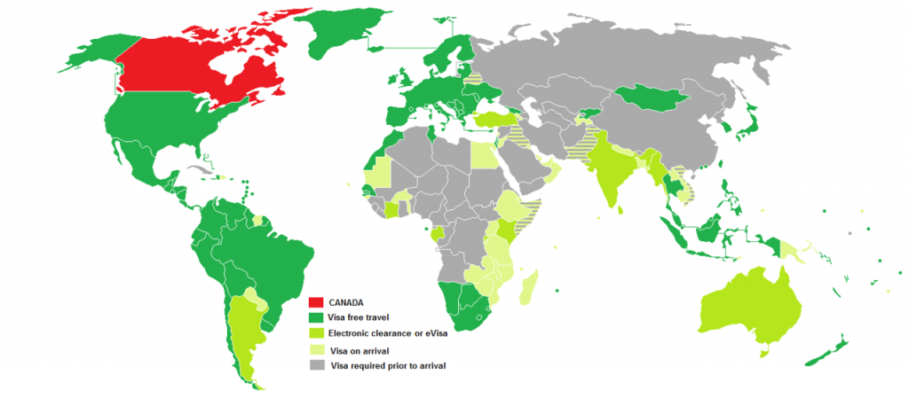 سفر بدون ویزا با پاسپورت کانادا